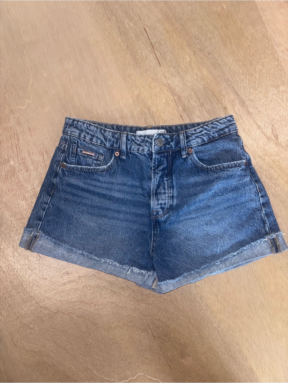 Vintage Stradivarius Denim Shorts 38 US 6 High Rise Y2K 90s